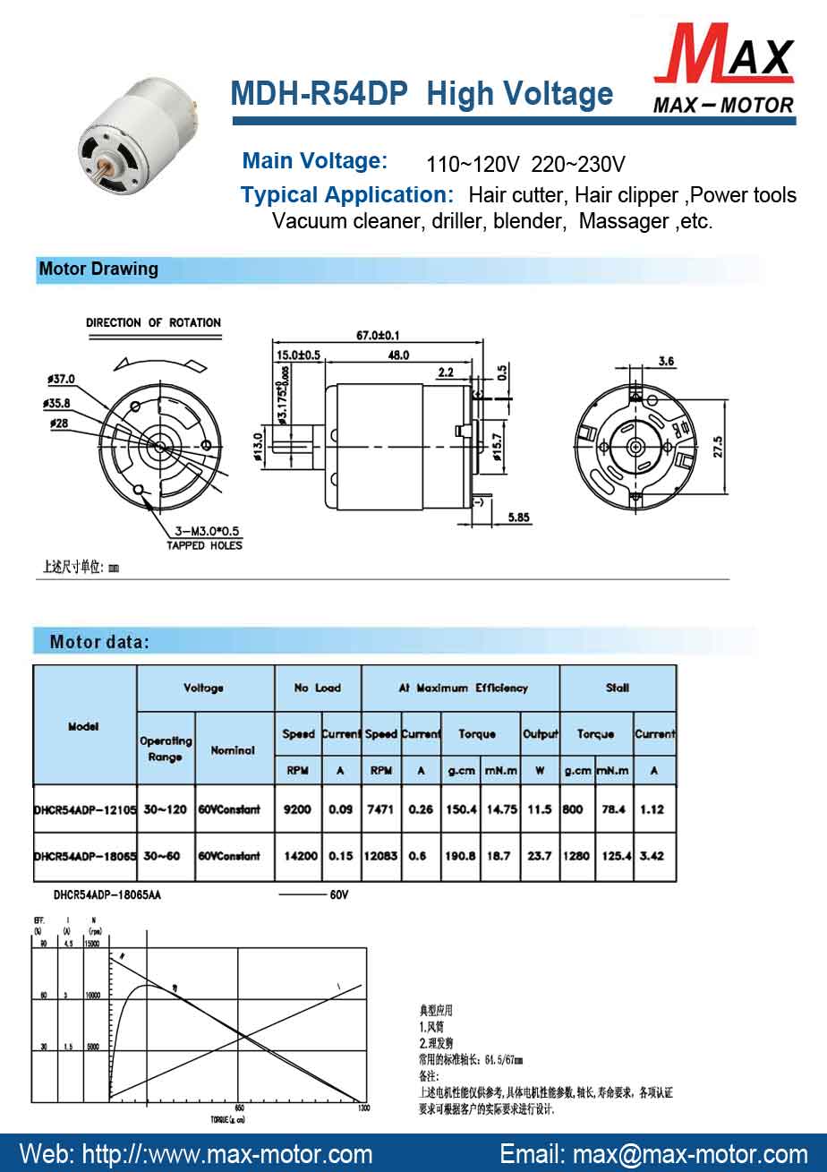 DC HIGH VOLTAGE MOTOR