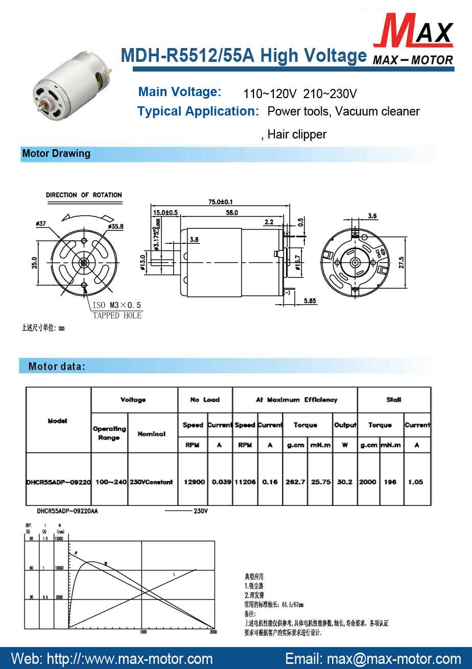 DC HIGH VOLTAGE MOTOR