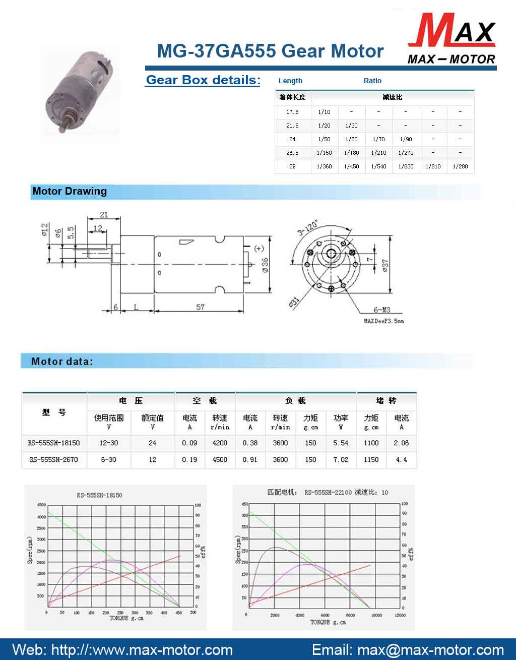 DC GEAR Motor 37GA