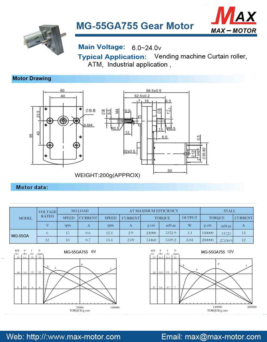 DC GEAR Motor 55GA/55JS