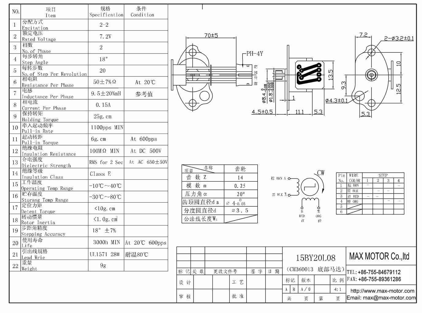 PM STEPPER Motor 15BY