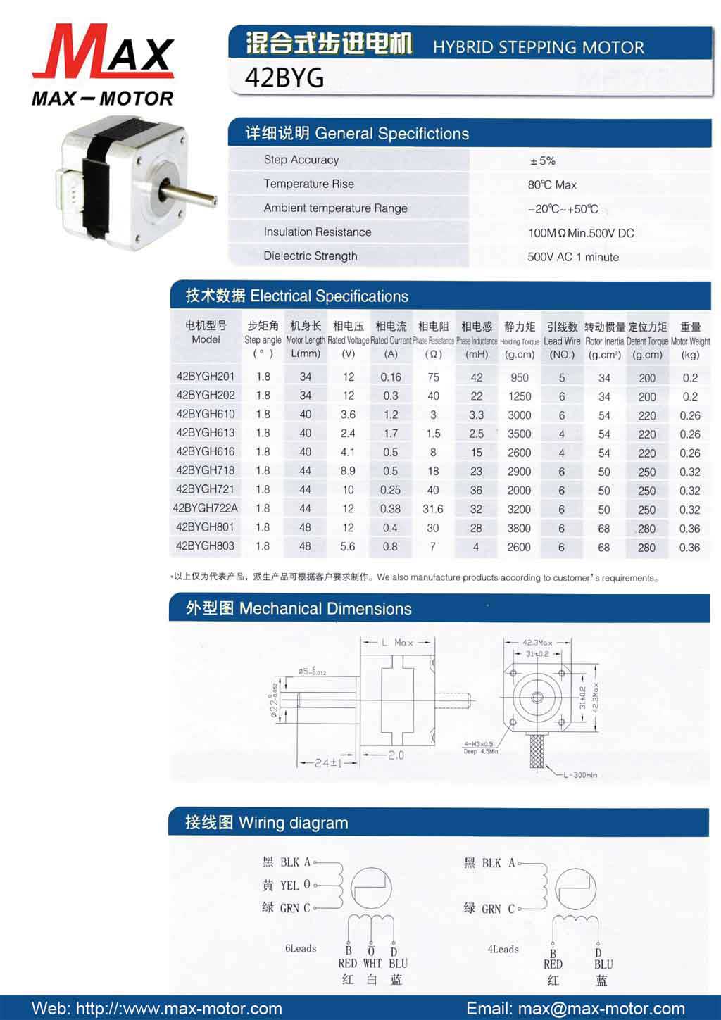 PM STEPPER Motor 42BYG