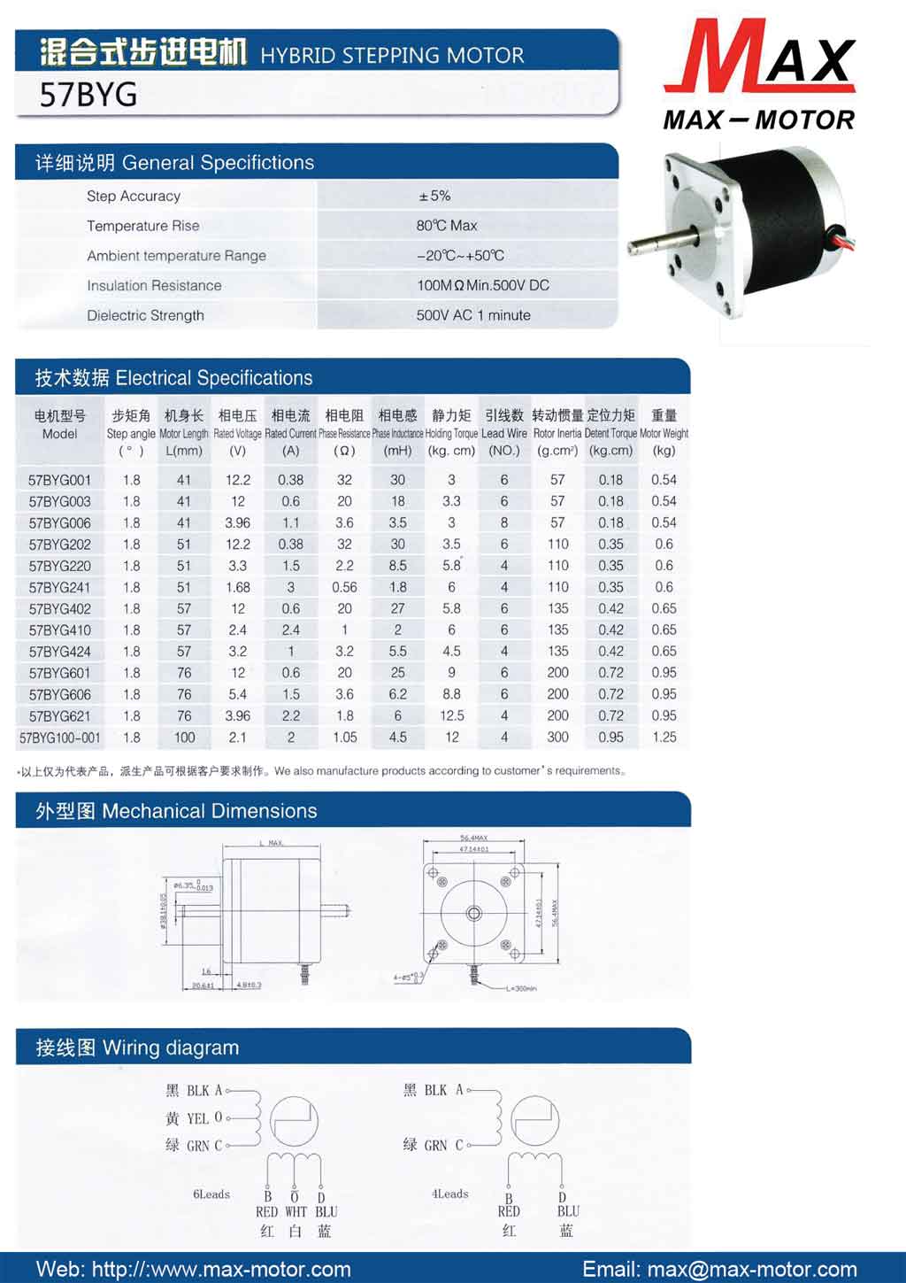 PM STEPPER Motor 57BYGHM 1.8 °